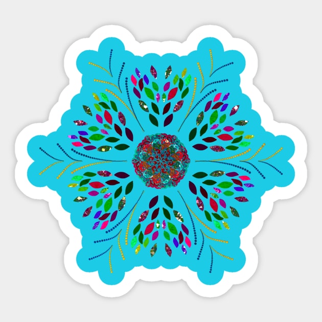 Teal Rainbow Leaves Sticker by Jane Izzy Designs